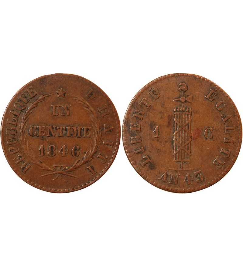 HAITI - 1 CENTIME 1846 (an 45)