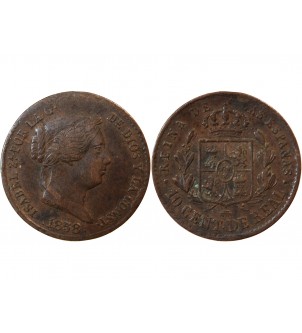 ESPAGNE, ISABELLE II - 10 CENTIMOS 1858 2