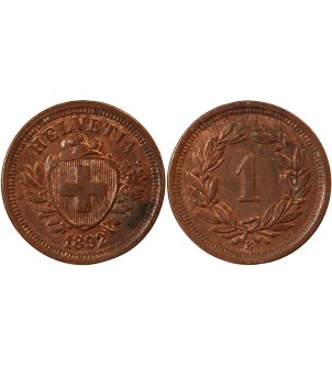 SUISSE - 1 CENTIME ECUSSON 1892 B 2