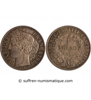 1 FRANC CERES  1849 A PARIS