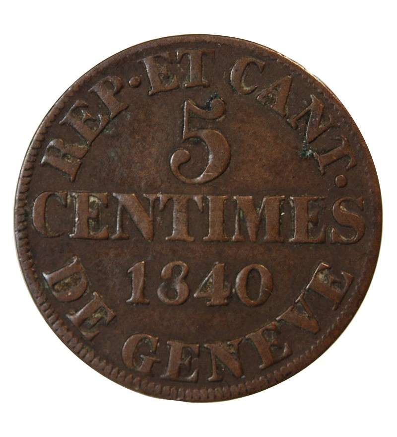 SUISSE, GENÈVE - 5 CENTIMES 1840