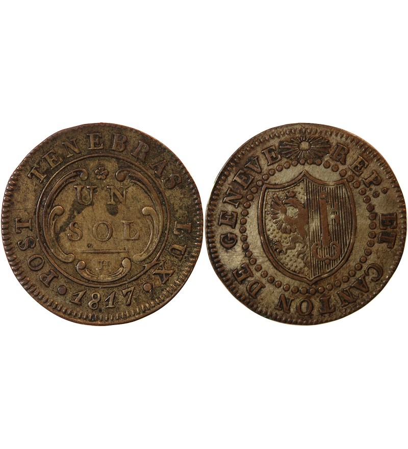 SUISSE, GENÈVE - 1 SOL 1817 H