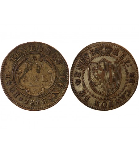 SUISSE, GENÈVE - 1 SOL 1817 H