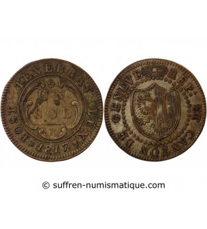 SUISSE, GENÈVE - 1 SOL 1817 H