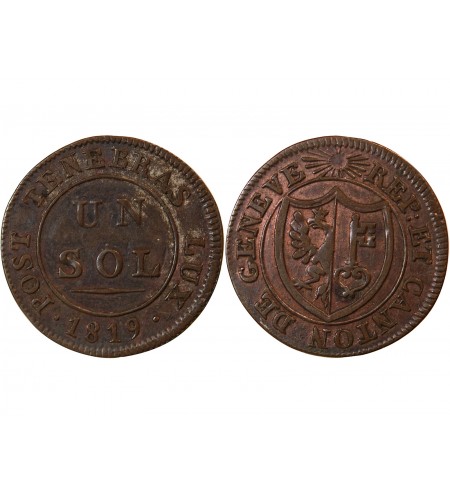SUISSE, GENÈVE - 1 SOL 1819