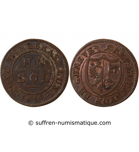 SUISSE, GENÈVE - 1 SOL 1819
