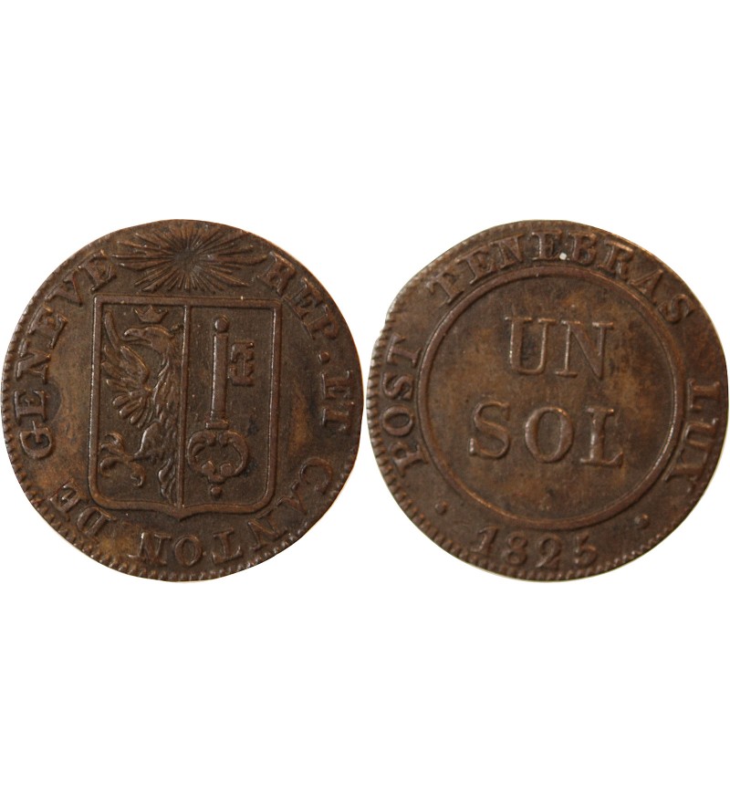 SUISSE, GENÈVE - 1 SOL 1825