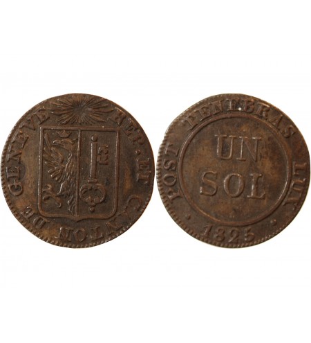 SUISSE, GENÈVE - 1 SOL 1825