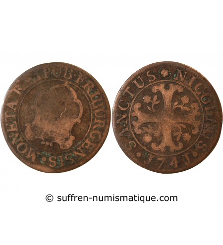 SUISSE, FRIBOURG - 2 KREUZER 1741