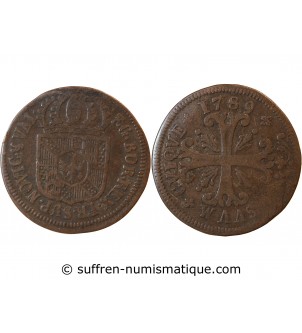 SUISSE, NEUCHÂTEL - 1/2 BATZEN 1789