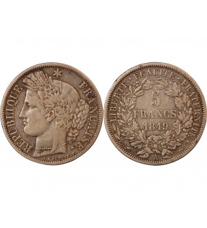 CERES - 5 FRANCS ARGENT 1849 A PARIS 2