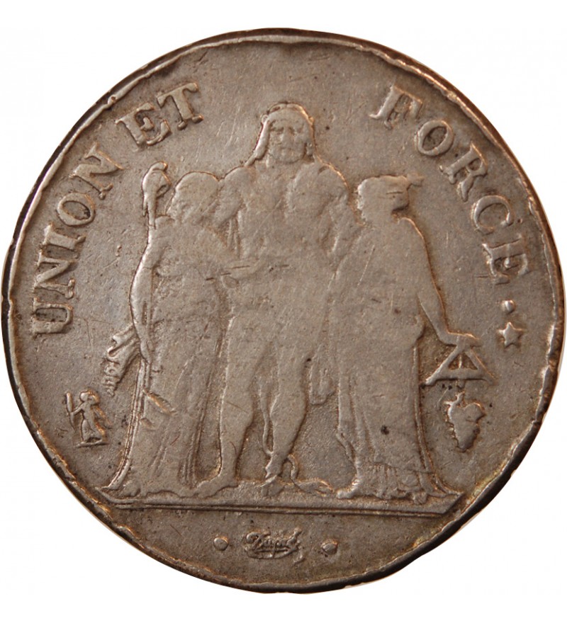 UNION et FORCE, CONSULAT - 5 FRANCS AN 8 Q PERPIGNAN