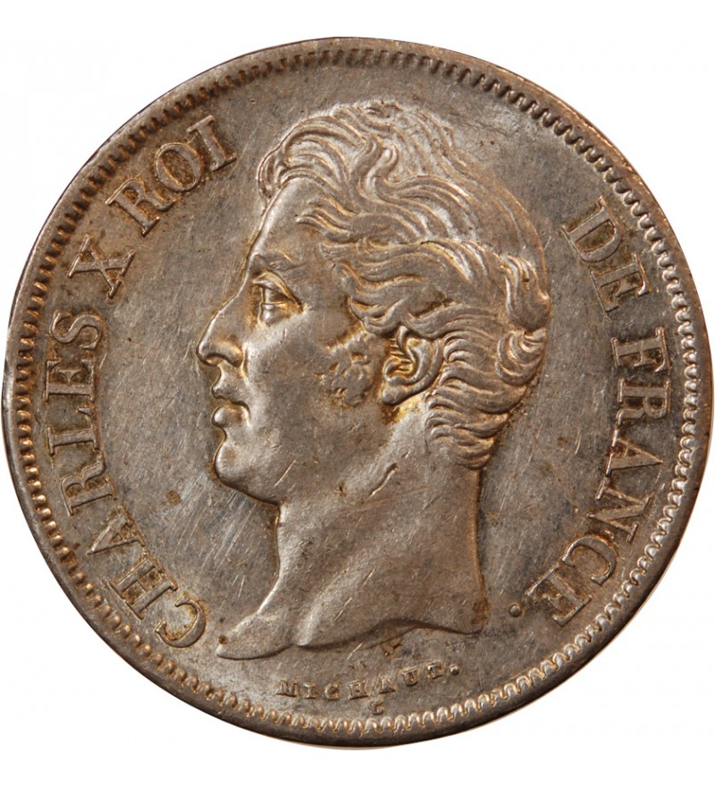CHARLES X - 5 FRANCS ARGENT 1829 A PARIS "2e Type"