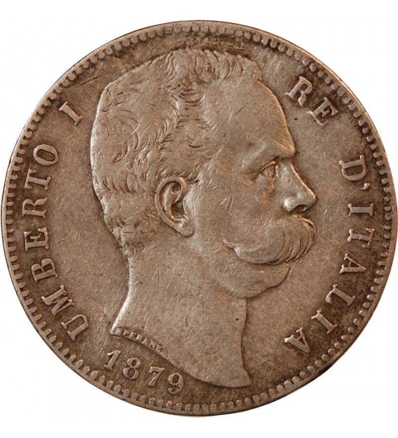 ITALIE, UMBERTO Ier - 5 LIRE ARGENT 1879 R ROME