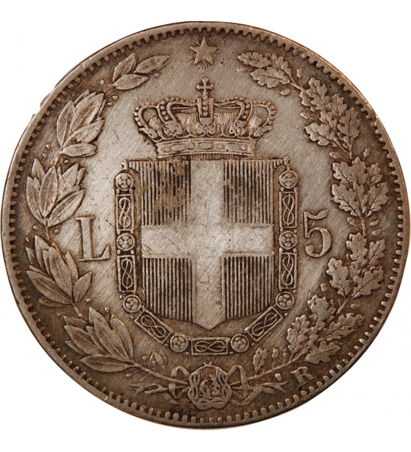 ITALIE, UMBERTO Ier - 5 LIRE ARGENT 1879 R ROME