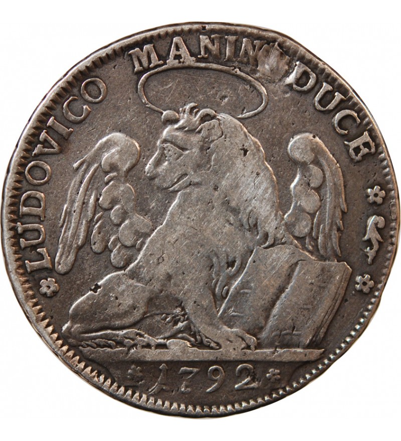REPUBLIQUE DE VENISE, LODOVICO MANIN - TALLERO ARGENT 1792