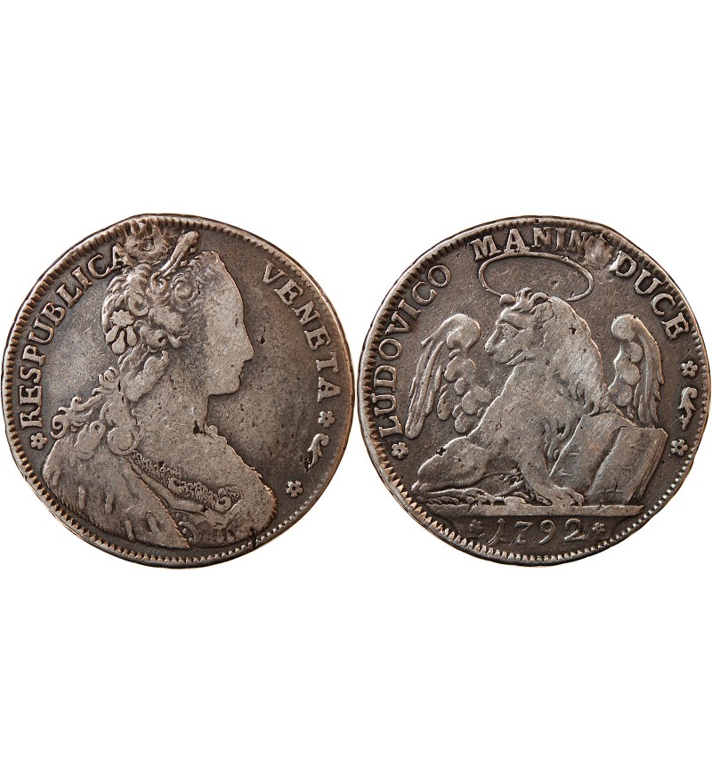 REPUBLIQUE DE VENISE, LODOVICO MANIN - TALLERO ARGENT 1792