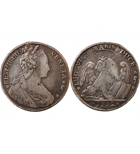 REPUBLIQUE DE VENISE, LODOVICO MANIN - TALLERO ARGENT 1792