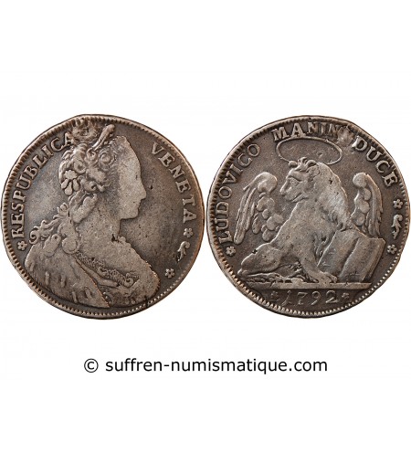REPUBLIQUE DE VENISE, LODOVICO MANIN - TALLERO ARGENT 1792