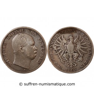 ALLEMAGNE, PRUSSE, WILHELM I - THALER ARGENT 1867 A BERLIN