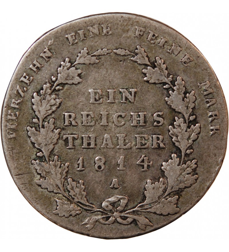 ALLEMAGNE, PRUSSE, FRIEDRICH WILHELM III - THALER ARGENT 1814 A BERLIN