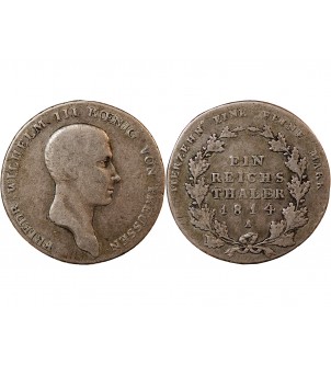 ALLEMAGNE, PRUSSE, FRIEDRICH WILHELM III - THALER ARGENT 1814 A BERLIN 2