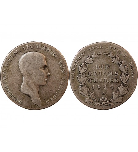 ALLEMAGNE, PRUSSE, FRIEDRICH WILHELM III - THALER ARGENT 1814 A BERLIN