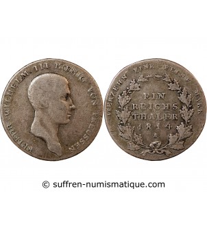 ALLEMAGNE, PRUSSE, FRIEDRICH WILHELM III - THALER ARGENT 1814 A BERLIN