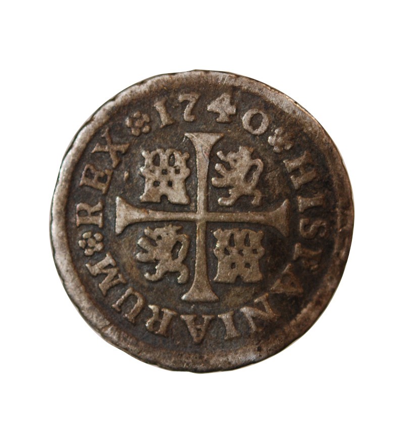 ESPAGNE, PHILIPPE V - 1/2 REAL ARGENT 1740 M JF