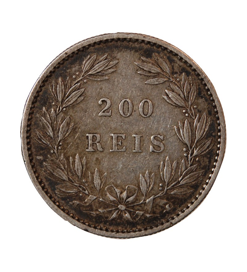 PORTUGAL, LOUIS Ier - 200 REIS ARGENT 1887