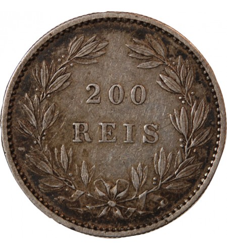 PORTUGAL, LOUIS Ier - 200 REIS ARGENT 1887