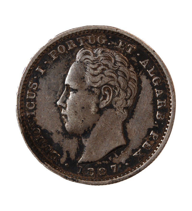 PORTUGAL, LOUIS Ier - 200 REIS ARGENT 1887