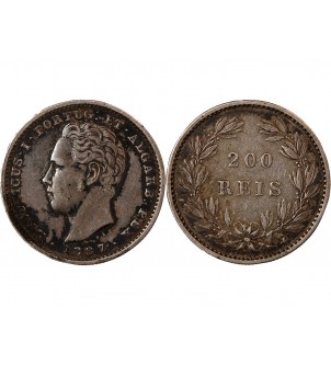 PORTUGAL, LOUIS Ier - 200 REIS ARGENT 1887 2