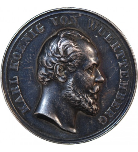 ALLEMAGNE, WURTEMBERG, KARL (1864-1891) - MEDAILLE ARGENT