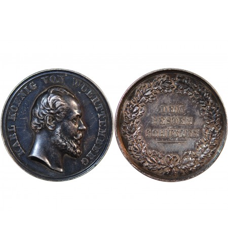 ALLEMAGNE, WURTEMBERG, KARL (1864-1891) - MEDAILLE ARGENT