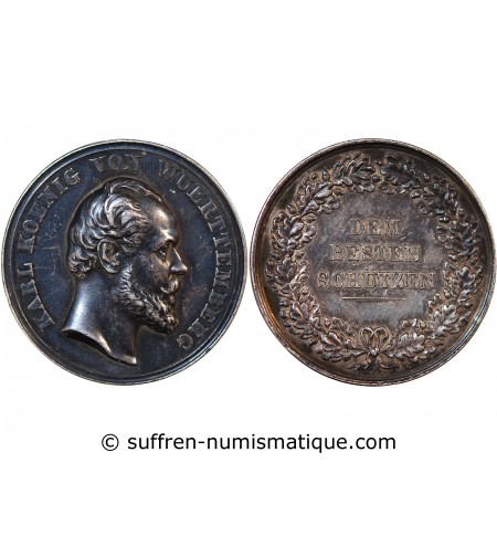 ALLEMAGNE, WURTEMBERG, KARL (1864-1891) - MEDAILLE ARGENT