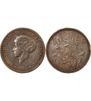 LUXEMBOURG, CHARLOTTE - 10 FRANCS ARGENT 1929 2