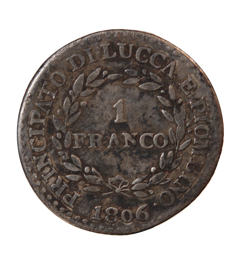 ITALIE, REPUBLIQUE DE LUCQUES, FELIX ET ELISA - 1 FRANCO ARGENT 1806