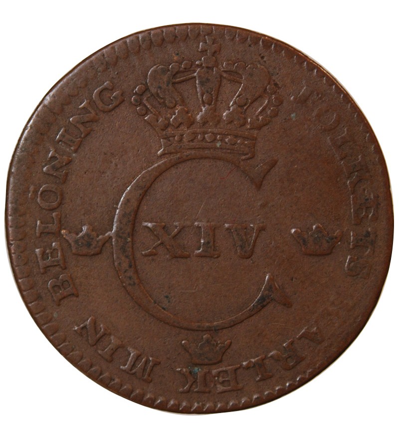 SUÈDE, CARL XIV JOHAN - 1/4 SKILLING 1825