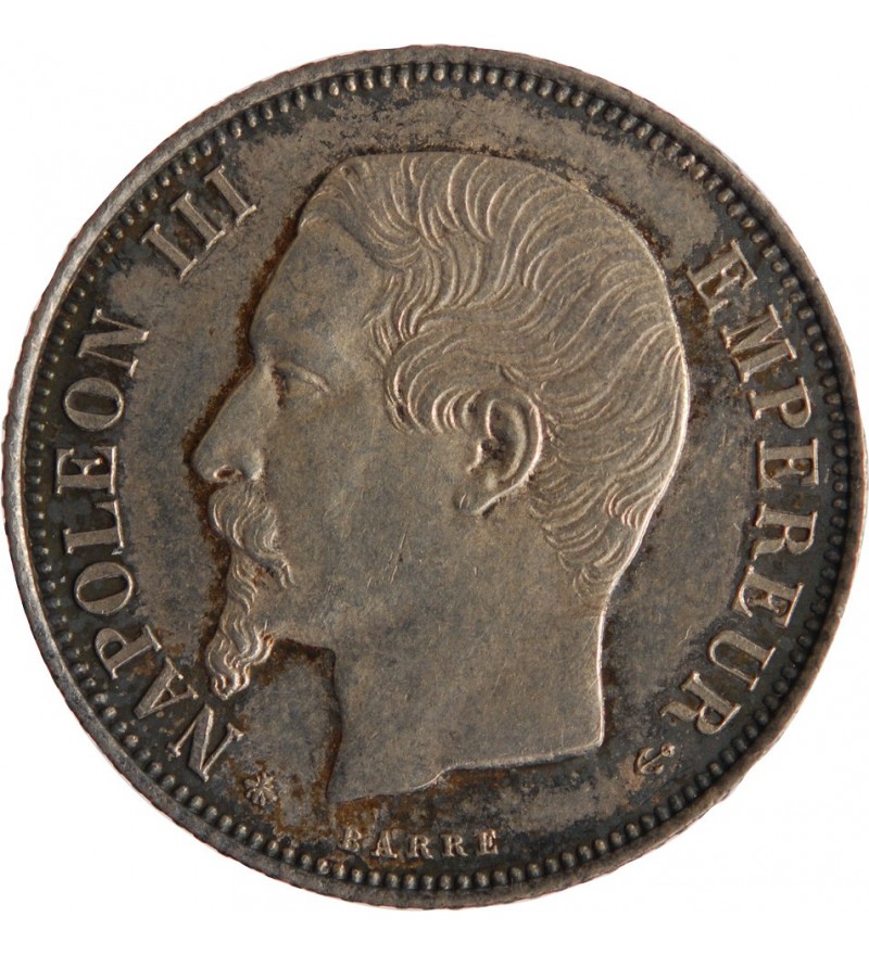 1 FRANC NAPOLEON III  1860 A PARIS Variété Abeille/Ancre