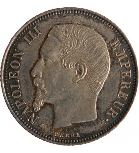 1 FRANC NAPOLEON III  1860 A PARIS Variété Abeille/Ancre