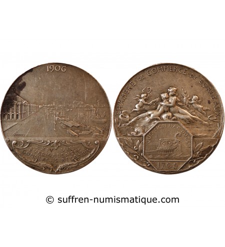 BORDEAUX, CHAMBRE DE COMMERCE – JETON ARGENT 1906