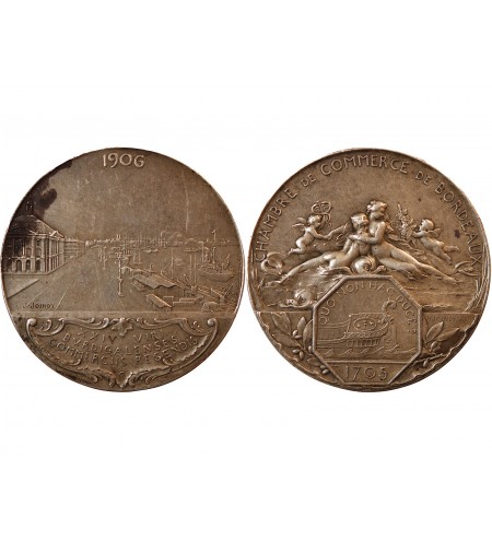 BORDEAUX, CHAMBRE DE COMMERCE – JETON ARGENT 1906