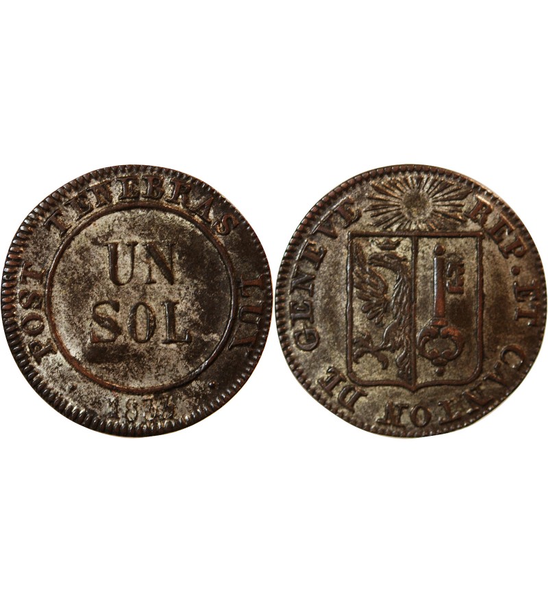SUISSE, GENÈVE - 1 SOL 1833