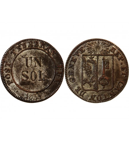 SUISSE, GENÈVE - 1 SOL 1833