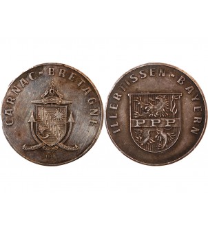MEDAILLE DE JUMELAGE ARGENT - CARNAC EN BRETAGNE / ILLERTISSEN EN BAVIERE 2