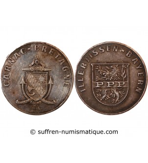 MEDAILLE DE JUMELAGE ARGENT - CARNAC EN BRETAGNE / ILLERTISSEN EN BAVIERE