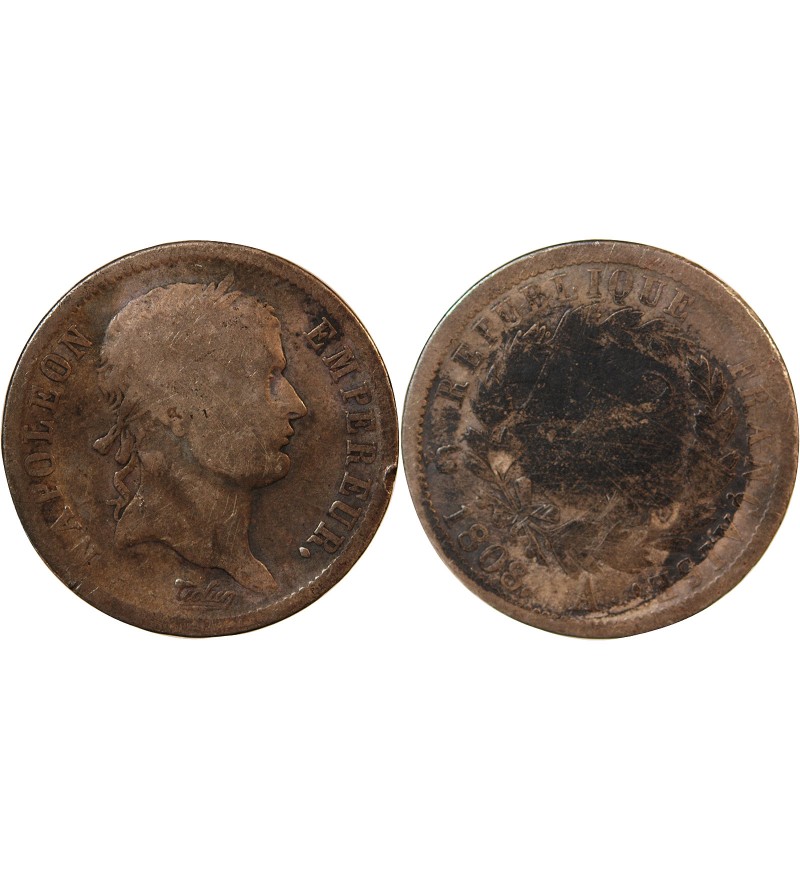 NAPOLEON Ier, REPUBLIQUE FRANCAISE - 2 FRANCS ARGENT 1808 A PARIS