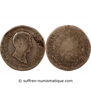 NAPOLEON Ier - 2 FRANCS AN 12 M TOULOUSE "calendrier révolutionnaire"