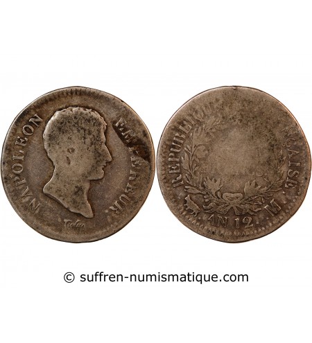 NAPOLEON Ier - 2 FRANCS AN 12 M TOULOUSE "calendrier révolutionnaire"